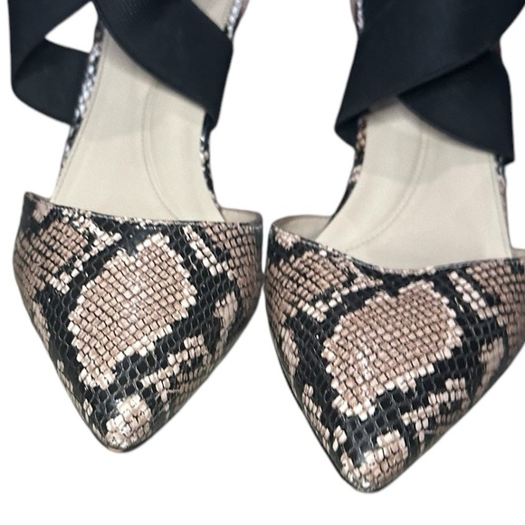 COLE HAAN Grand Series Snakeskin Heels Criss Cross Straps, in Brown - Size 7.5 - Picture 3 of 7